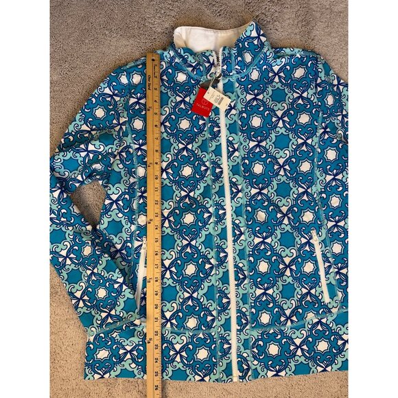 Talbots New Womens Size 1X Blue & White Full-Zip Jacket With Pockets - Picture 8 of 16